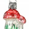 Inge Glass Christmas Vintage Mushroom Pair Ornament