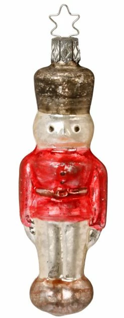Inge Glass Nutcracker Ornament With Vintage Patina Christmas