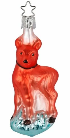 Inge Glass Retro Deer Ornament, Glass Christmas