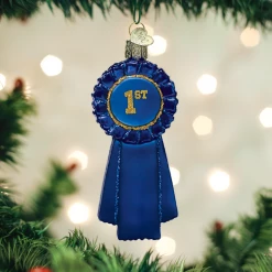 TheHolidayBarn.com Christmas Blue Ribbon Ornament