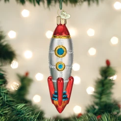 TheHolidayBarn.com Toy Rocket Ship Ornament Christmas