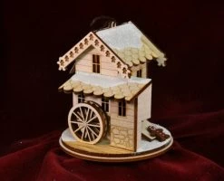Ginger Cottages Gingerbread Grist Mill Balsa Wood Ornament Christmas