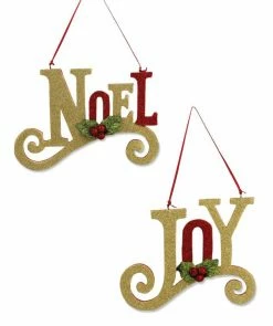 Bethany Lowe Noel & Joy Glittered Ornaments