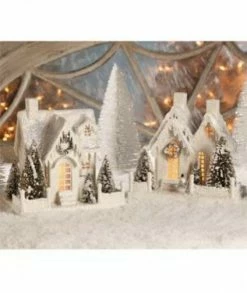 Bethany Lowe Large Ivory Cottages - Putz Houses