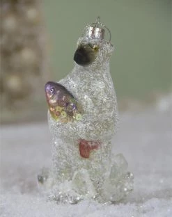 The Holiday Barn Great Catch Polar Bear With Fish Ornament Christmas