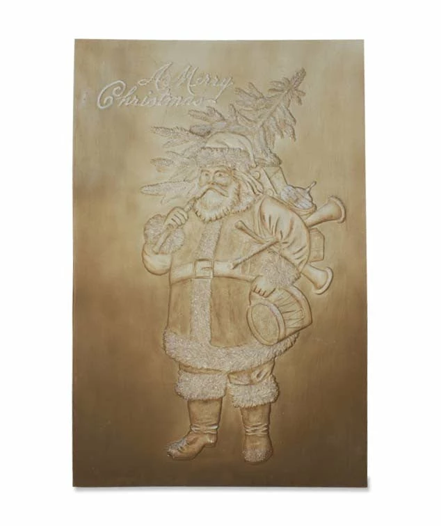 Bethany Lowe Embossed Santa Wallhanging 3 Bethany Lowe Embossed Santa Wallhanging