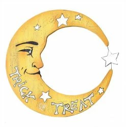 Creative Co-Op Trick Or Treat Moon Sign - 17" Halloween