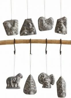 Creative Co-Op Antiqued Resin Chocolate Mold Ornaments Christmas