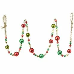 Raz New! Christmas Ball Garland With Gold Tinsel