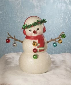 Bethany Lowe New! Baubles Snowman, Paper Mache