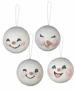 Bethany Lowe New! Happy Snowman Head Ornaments