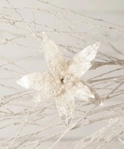 Bethany Lowe Winter White Poinsettia Clip, Small New!
