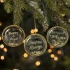 Bethany Lowe Black And Gold Christmas Greetings Dome Ornaments 2 Bethany Lowe Black And Gold Christmas Greetings Dome Ornaments