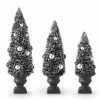 TheHolidayBarn.com Black & Silver Bottle Brush Trees In Urns
