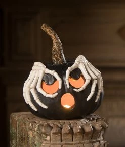 Bethany Lowe Jack O' Lantern With Skeleton Hands New!