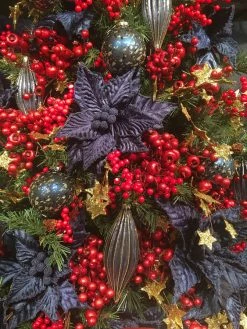 Napco Crabapple Spray, Metallic Red Sparkle Christmas