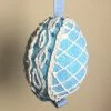TheHolidayBarn.com New! Blue Sugar Lattice Egg Ornament