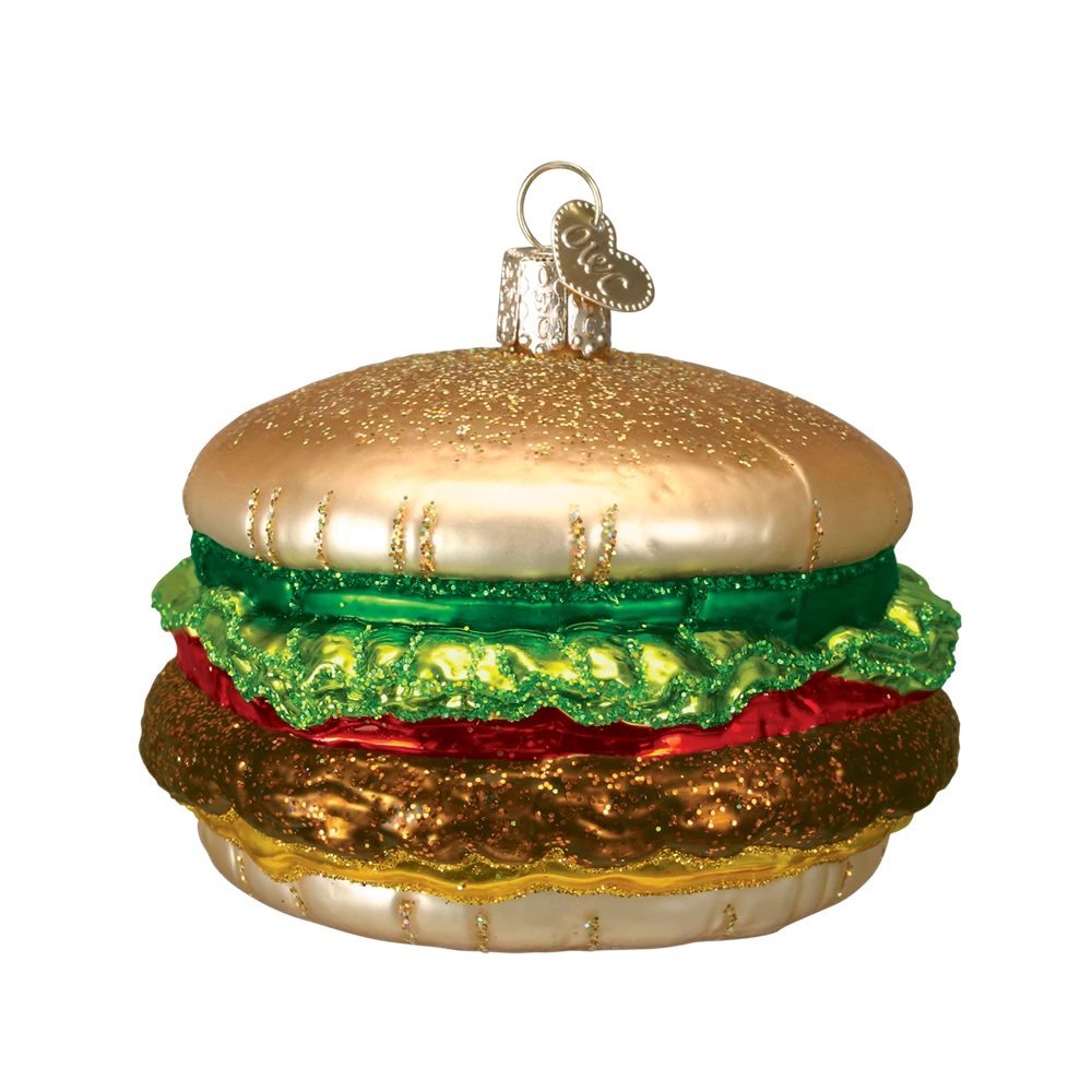 Old World Christmas Glass Cheeseburger Ornament 3 Old World Christmas Glass Cheeseburger Ornament