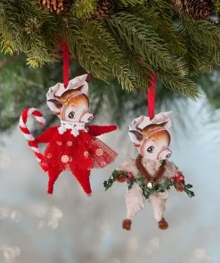 Bethany Lowe Chenille Reindeer Ornaments New!