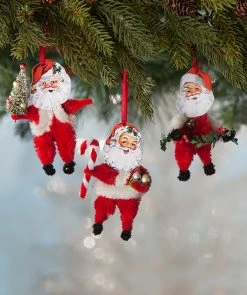 Bethany Lowe Chenille Santa Ornaments
