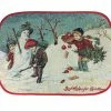 StiVoTex Christmas Winter Children With Snowman Tapestry Placemats - Set Of 6