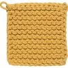 TheHolidayBarn.com Chunky Knit Cotton Potholders, Honey Yellow