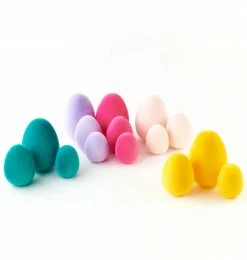 TheHolidayBarn.com Colorful Flocked Easter Eggs New!