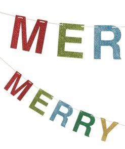 Bethany Lowe New! Colorful Merry Glittered Garland