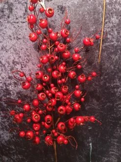 Napco Crabapple Spray, Metallic Red Sparkle Christmas