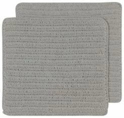 TheHolidayBarn.com Crocheted Dishcloths, Gray