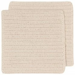 TheHolidayBarn.com New! Crocheted Dishcloths, Natural Cotton