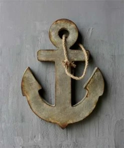 Creative Co-Op Christmas Aged Metal Anchor Sign