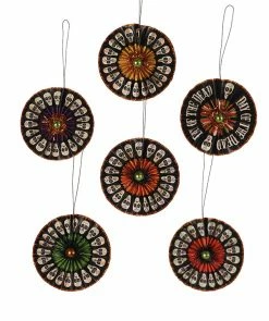 Bethany Lowe Day Of The Dead Rosette Ornaments