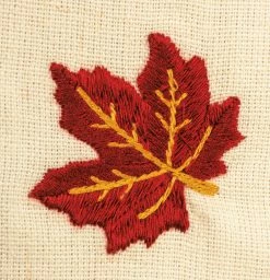Primitives By Kathy New! Embroidered Fall Leaves Linen Table Runner