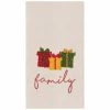 TheHolidayBarn.com "Family" Christmas Gifts Flour Sack Kitchen Towel New!