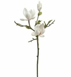 TheHolidayBarn.com Faux Magnolia Branch With Flowers, Set Of 3 New!