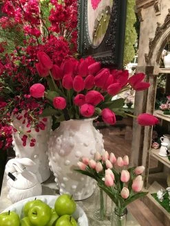 K&K Interiors Realistic Tulips, Fuchsia