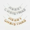 One Hundred 80 Degrees Felt Merry Christmas Banner, Gold Or Silver New!