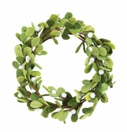 Creative Co-Op Felt Mistletoe Wreath Christmas
