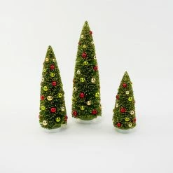One Hundred 80 Degrees New! Festive Christmas Bottle Brush Trees, Large