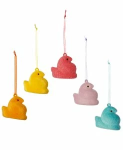TheHolidayBarn.com Colorful Flocked Peeps Ornaments New!