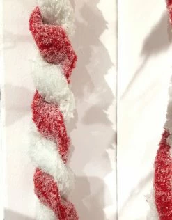 DE New! Frosted Peppermint Twist Garland