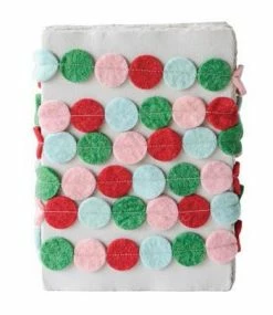 Creative Co-Op Christmas Fun Felt Circle Garland - Red, Pink, Blue, Green