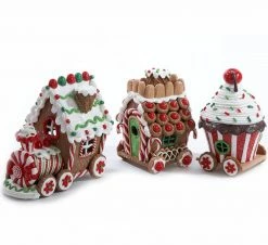 Kurt Adler Gingerbread Train With Lights New!