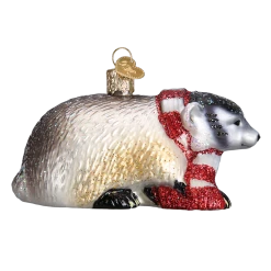 Old World Christmas Badger With Scarf Ornament