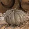 Bethany Lowe Glass Glitter Pumpkin, 6.75"