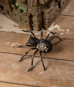 Bethany Lowe Glitter And Jeweled Spider, 6"