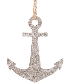 Midwest-CBK Glittered Anchor Silhouette Ornament Christmas