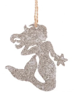 Midwest-CBK Glittered Mermaid Silhouette Ornament Christmas