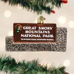Old World Christmas Great Smoky Mountains National Park Sign Ornament